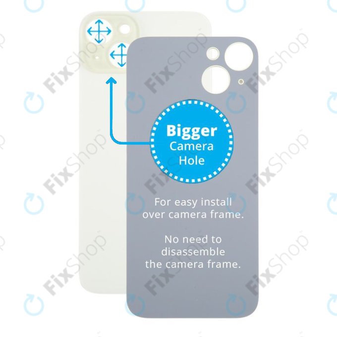 Apple iPhone 15 Plus - Sticlă Carcasă Spate cu Orificiu Mărit pentru Cameră (Yellow)