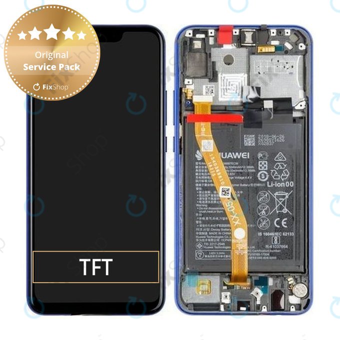 Huawei P Smart Plus (Nova 3i) - Ecran LCD + Sticlă Tactilă + Ramă + Baterie (Iris Purple) - 02352BUH Genuine Service Pack