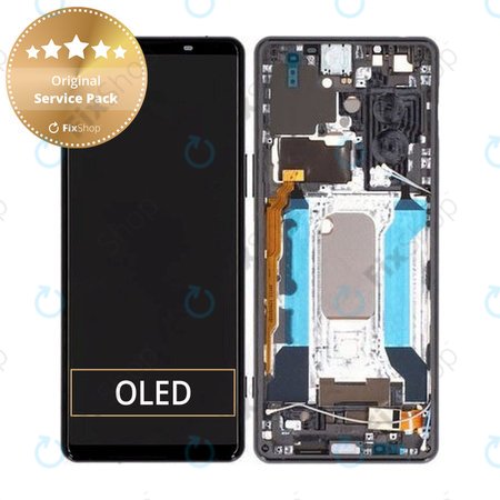 Sony Xperia 5 III - Ecran LCD + Sticlă Tactilă + Ramă (Black) - A5033714A Genuine Service Pack