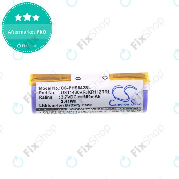 Baterie pentru Philips HS8420, 650mAh, Li-Ion, 3.7V, US14430VR, KR112RRL, HQ