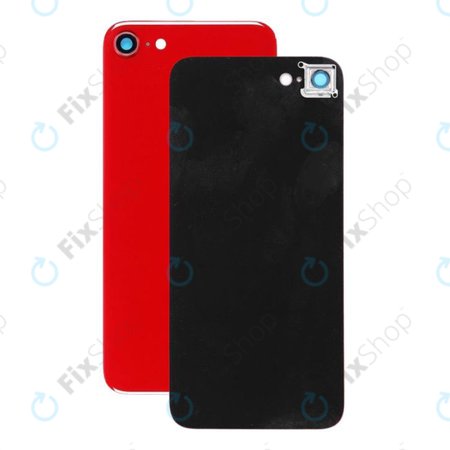 Apple iPhone SE (2nd Gen 2020) - Sticlă Carcasă Spate + Sticlă Cameră Spate (Red)
