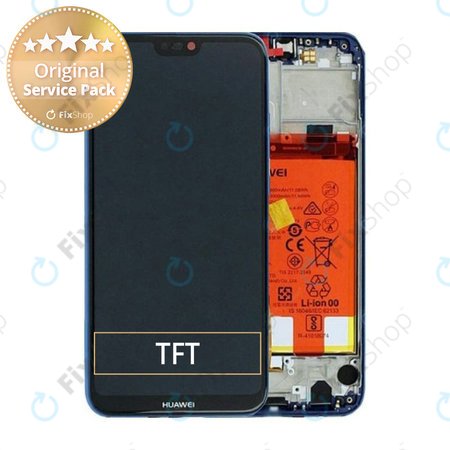 Huawei P20 Lite (2019) - Ecran LCD + Sticlă Tactilă + Ramă + Baterie (Crush Blue) - 02352TMG
