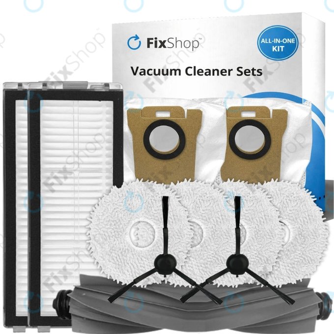 Set de piese de schimb pentru Xiaomi Dreame L20 Ultra, X20 Pro, X20 Pro Plus (1x Perie principală, 2x Filter, 2x Perie laterală – neagră, 4x Mop, 2x Sac de praf)
