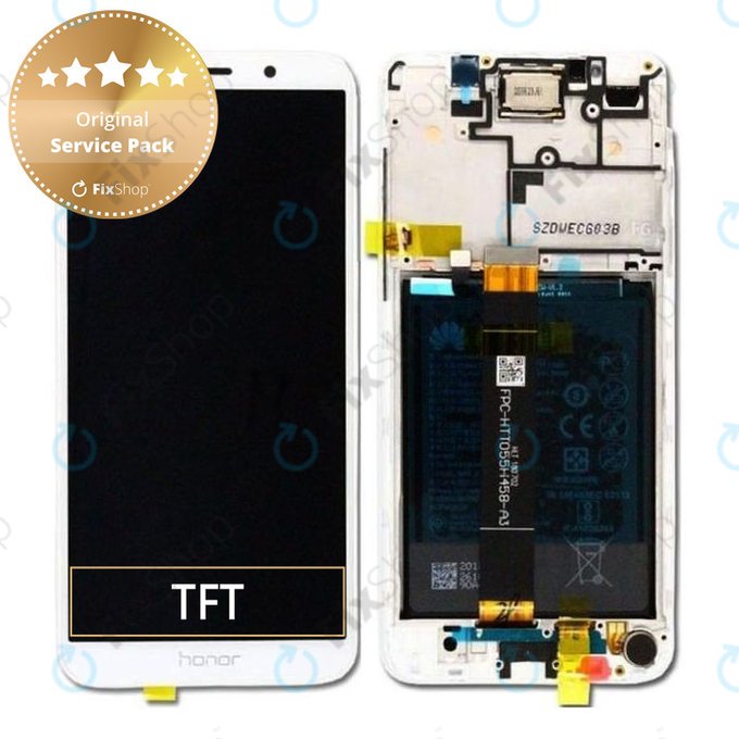 Huawei Honor 7S - Ecran LCD + Sticlă Tactilă + Ramă + Baterie (White) - 02351XHT Genuine Service Pack