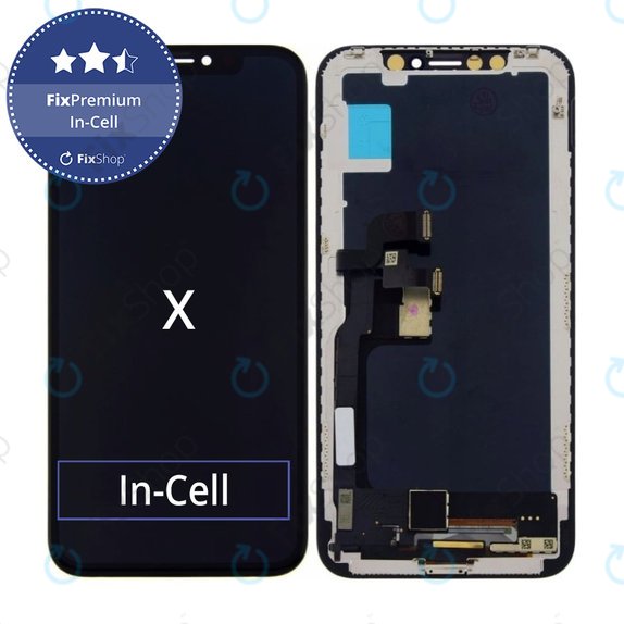 Ecran In-Cell pentru iPhone X, Sticlă tactilă cu ramă, FixPremium