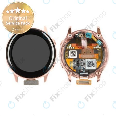 Samsung Galaxy Watch Active R500 - Ecran LCD + Sticlă Tactilă + Ramă (Gold) - GH82-18797D Genuine Service Pack