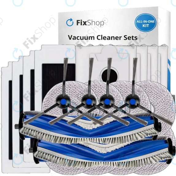 Set de piese de schimb pentru Ecovacs Omni T30 (2x Perie principală, 4x Filter, 4x Perie laterală, 8x Mop, 4x Sac de praf)