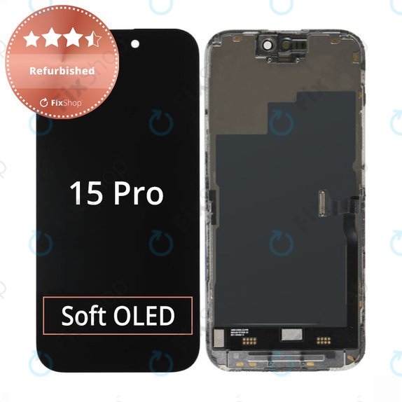 Ecran pentru iPhone 15 Pro, Sticlă tactilă cu ramă, Refurbished