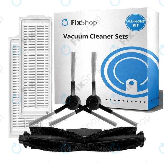 Set de piese de schimb pentru Xiaomi Viomi V3 MAX (1x Perie principală, 2x Filtre, 2x Perii laterale)