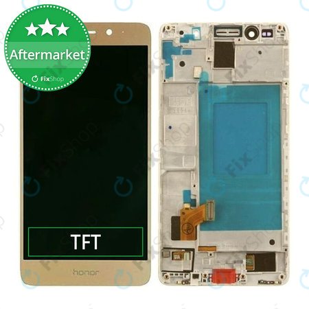 Huawei Honor 7 - Ecran LCD + Sticlă Tactilă + Ramă (Gold) TFT