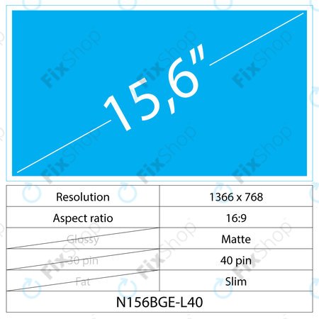 15.6 LCD Slim Mat 40 pin HD