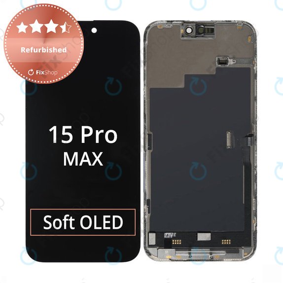 Ecran pentru iPhone 15 Pro Max, Sticlă tactilă cu ramă, Refurbished