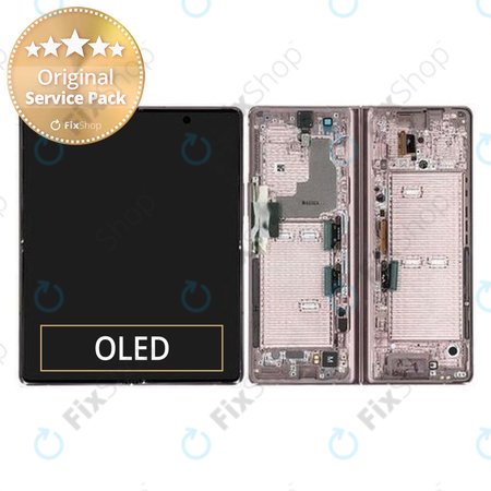 Samsung Galaxy Z Fold 2 F916B - Ecran LCD + Sticlă Tactilă + Ramă (Mystic Brown) - GH82-23968B Genuine Service Pack