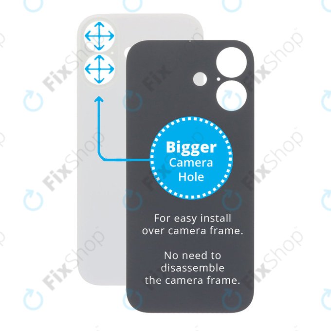 Apple iPhone 17 - Sticlă Carcasă Spate cu Orificiu Mărit pentru Cameră (White)