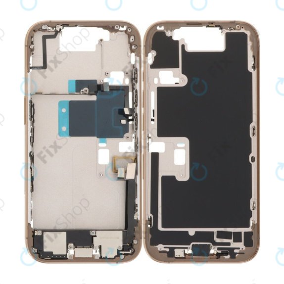 Apple iPhone 16 Pro - Cadru Mijlociu + Butoane de Pornire, Volum și Cameră (Desert Titanium)