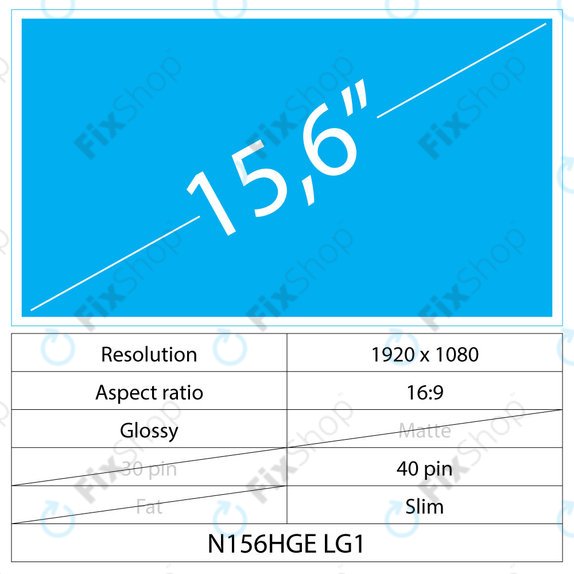 15.6 LCD Slim Lucios 40 pin Full HD