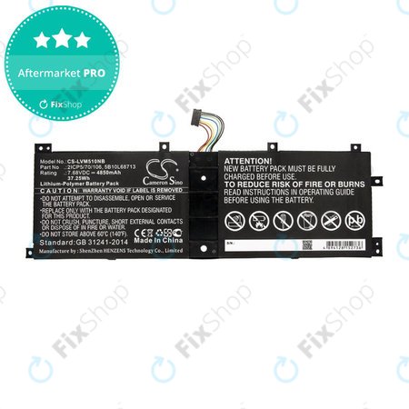 Baterie pentru Lenovo IdeaPad Miix 510, Miix520, Miix 5 Pro, 4850mAh, Li-Pol, 7.68V, 2ICP5/70/106, HQ