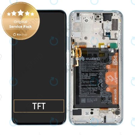 Huawei P Smart Pro - Ecran LCD + Sticlă Tactilă + Ramă + Baterie (Breathing Crystal) - 02353HRD Genuine Service Pack