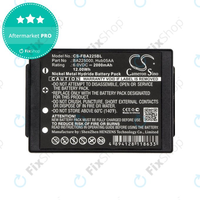 Baterie pentru HBC Linus 6, Spectrum 1, 2, A, B, 2000mAh, Ni-MH, 6V, BA225000, HQ