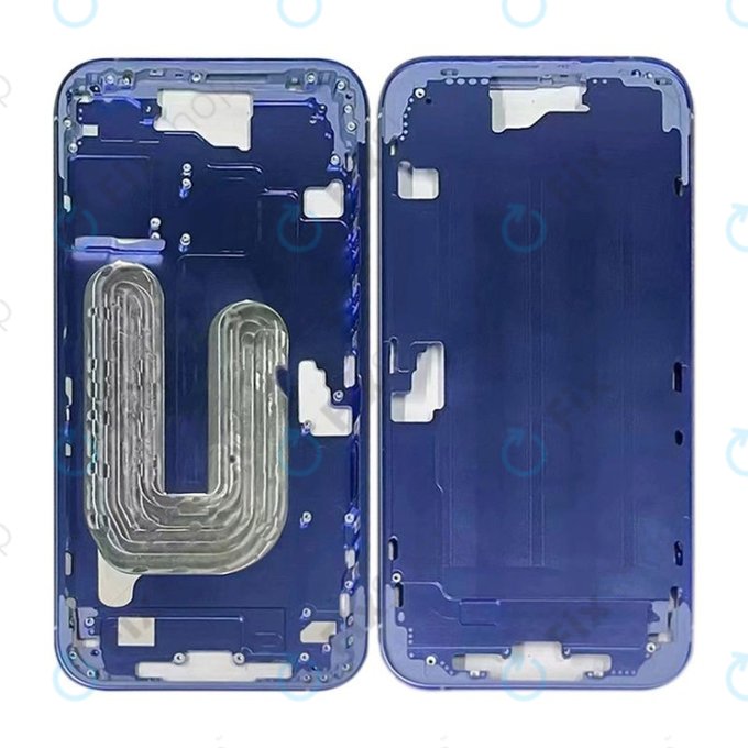 Apple iPhone 16 - Ramă mijlocie + Butoane de pornire + Volum (Ultramarine)