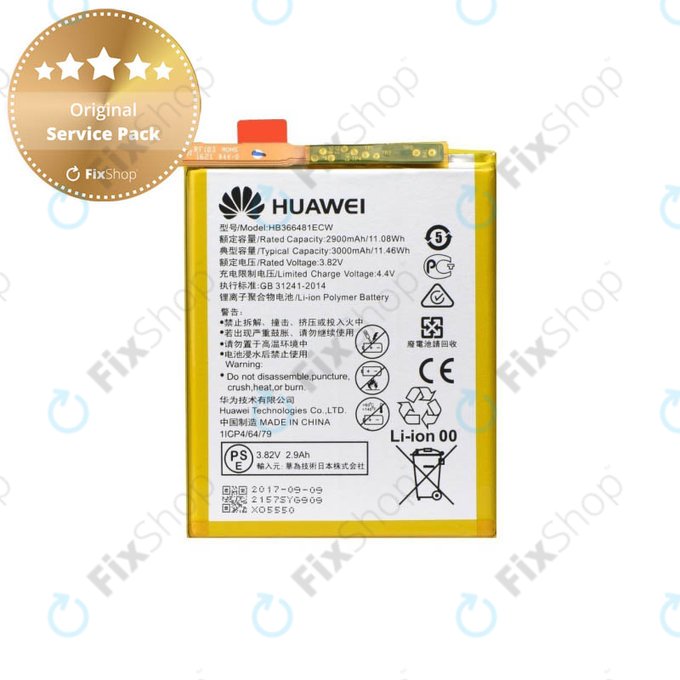 Huawei P9, P9 Lite, P10 Lite, P20 Lite, P Smart, Y6 (2018), Y6 Prime (2018), Y7 (2018), Y7 Prime (2018), Honor 7A, 8, 9 Lite - Baterie HB366481ECW 3000mAh - 24022157, 24022368, 24022333, 24022376 Genu