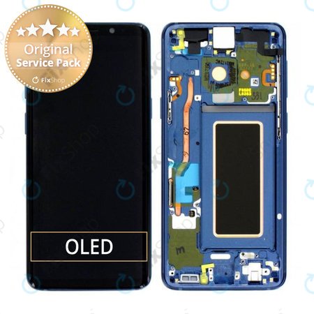 Samsung Galaxy S9 G960F - Ecran LCD + Sticlă Tactilă + Ramă (Coral Blue) - GH97-21696D, GH97-21697D Genuine Service Pack