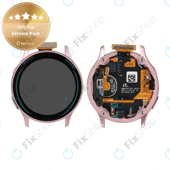 Samsung Galaxy Watch Active 2 40mm R830, R835 - Ecran LCD + Sticlă Tactilă + Ramă (Gold) - GH82-21104B Genuine Service Pack