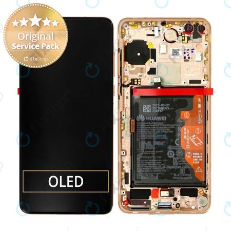 Huawei P40 - Ecran LCD + Sticlă Tactilă + Ramă + Baterie (Blush Gold) - 02353MFV Genuine Service Pack