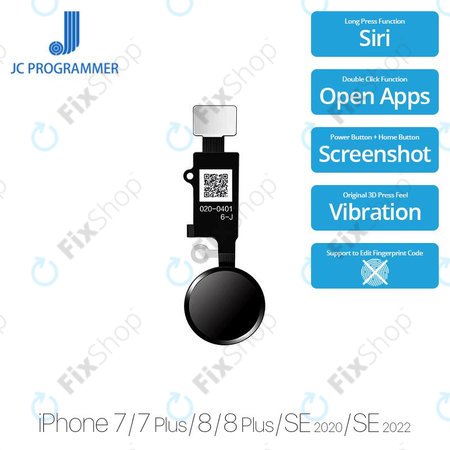 Apple iPhone 7, 7 Plus, 8, 8 Plus, SE (2020), SE (2022) - Buton Acasă JCID 7 Gen (Space Gray, Black)