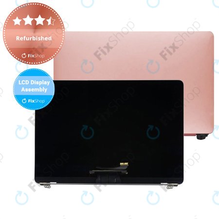 Apple MacBook 12" A1534 (Early 2016 - Mid 2017) - Ecran LCD + Sticlă Frontală + Carcasă Spate (Rose Gold) Refurbished