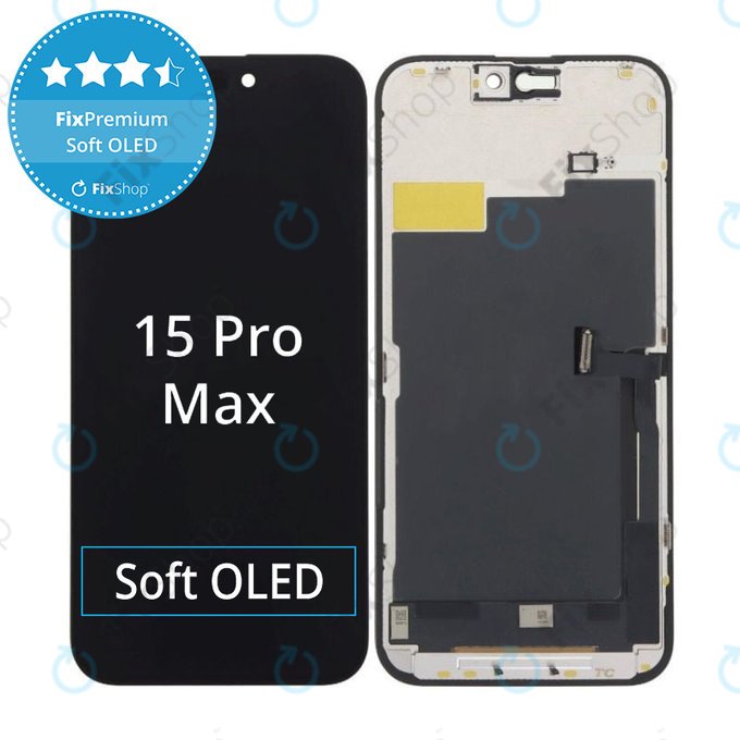 Apple iPhone 15 Pro Max - Ecran LCD + Sticlă Tactilă + Ramă Soft OLED FixPremium
