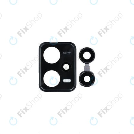 Xiaomi Redmi Note 12 Pro 5G - Sticlă Cameră Spate + Ramă (Midnight Black) - Genuine Service Pack