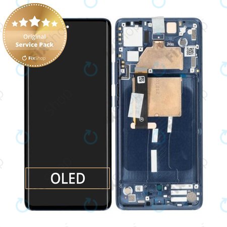 Motorola Edge 30 Fusion - Ecran LCD + Sticlă Tactilă + Ramă (Neptune Blue) - 5D68C21190 Genuine Service Pack