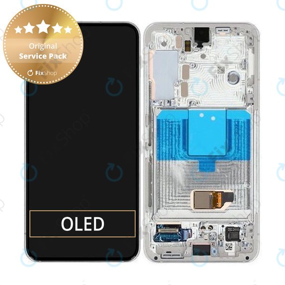 Samsung Galaxy S22 S901B - Ecran LCD + Sticlă Tactilă + Ramă (Phantom White) - GH82-27520B, GH82-27521B Genuine Service Pack