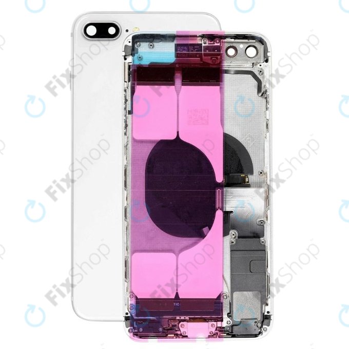 Apple iPhone 8 Plus - Carcasă spate cu piese mici (Silver)