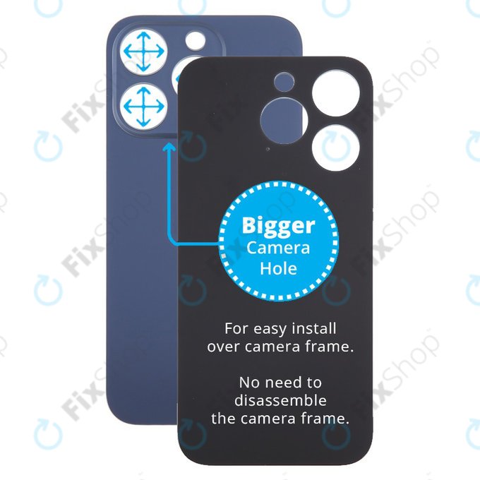 Apple iPhone 15 Pro - Sticlă Carcasă Spate cu Orificiu Mărit pentru Cameră (Blue Titanium)
