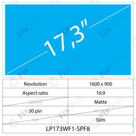 17.3 LCD Slim Mat 30 pin HD+