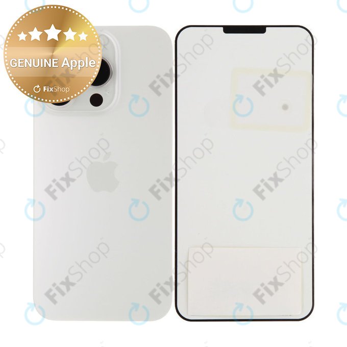Sticlă Carcasă Spate pentru iPhone 15 Pro | White Titanium | 661-35701 | Genuine Apple