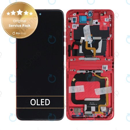 Motorola Razr 40 Ultra - Ecran LCD + Sticlă Tactilă + Ramă (Viva Magenta) - 5D68C22598 Genuine Service Pack