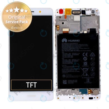 Huawei Y7 Dual - Ecran LCD + Sticlă Tactilă + Ramă + Baterie 4000mAh (Silver) - 02351GJV Genuine Service Pack