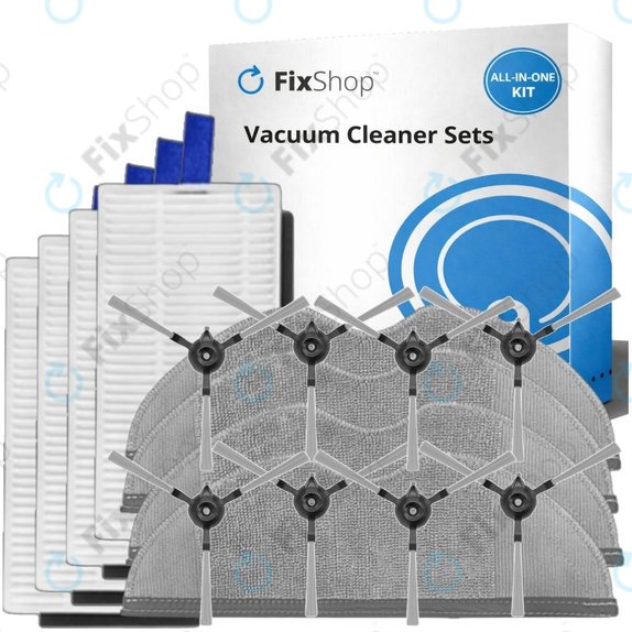 Set de piese de schimb pentru Xiaomi Robot Vacuum E5 (4x Filter, 8x Perie laterală, 4x Mop)