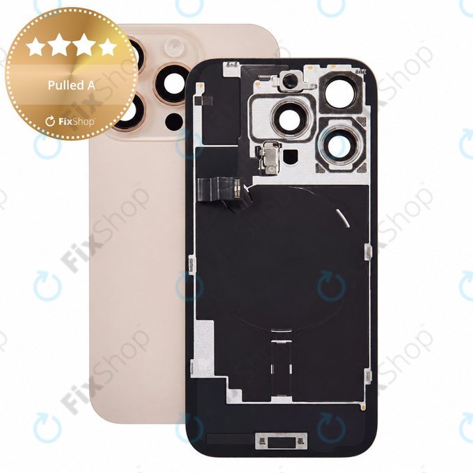 Sticlă carcasă spate pentru iPhone 16 Pro, Desert Titanium, Pulled A