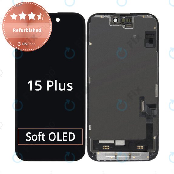 Ecran pentru iPhone 15 Plus, Sticlă tactilă cu ramă, Refurbished