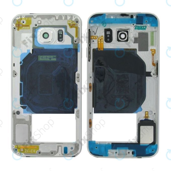 Samsung Galaxy S6 G920F - Ramă Mijlocie (White Pearl) - GH96-08583B Genuine Service Pack