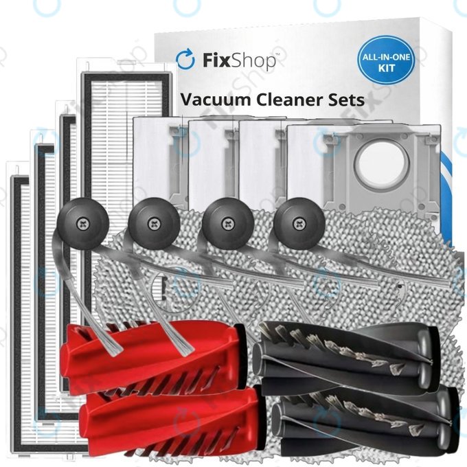 Set de piese de schimb pentru Xiaomi Roborock Qrevo, Qrevo Curv, Qrevo Edge, Qrevo 5AE (2x Perie principală, 4x Filter, 4x Perie laterală, 8x Mop, 4x Sac de praf)
