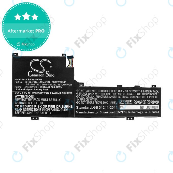 Baterie pentru Lenovo Yoga S740 14, IdeaPad S740-14IIL, 3950mAh, Li-Pol, 15.36V, L19L4PD2, HQ