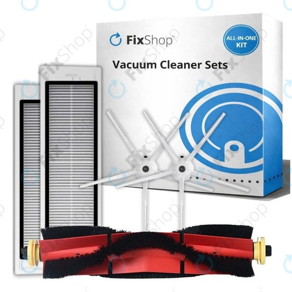 Set de piese de schimb pentru Xiaomi Roborock S5 Max, S6, S6 MaxV, S6 Pure, Xiaowa E3 (1x Perie principală, 2x Filter, 2x Perie laterală – albă)