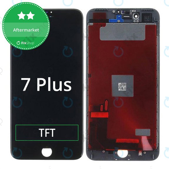 Ecran pentru iPhone 7 Plus, Black, Sticlă tactilă cu ramă