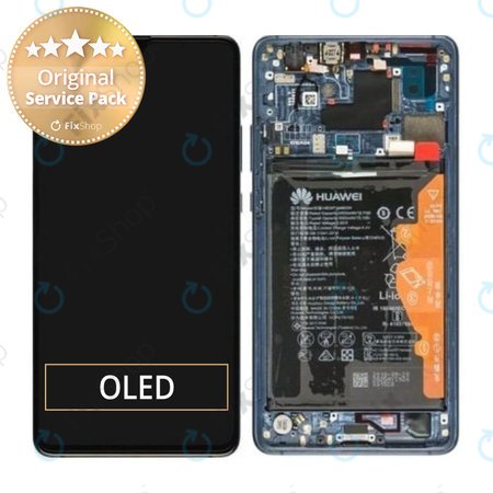 Huawei Mate 20 X - Ecran LCD + Sticlă Tactilă + Ramă + Baterie (Midnight Blue) - 02352GBD Genuine Service Pack