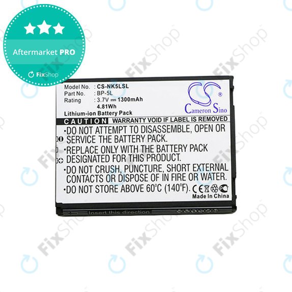 Baterie pentru Nokia 7710, 9500, E61, E62, N92, N800, 1300mAh, Li-Ion, 3.7V, BP-5L, HQ